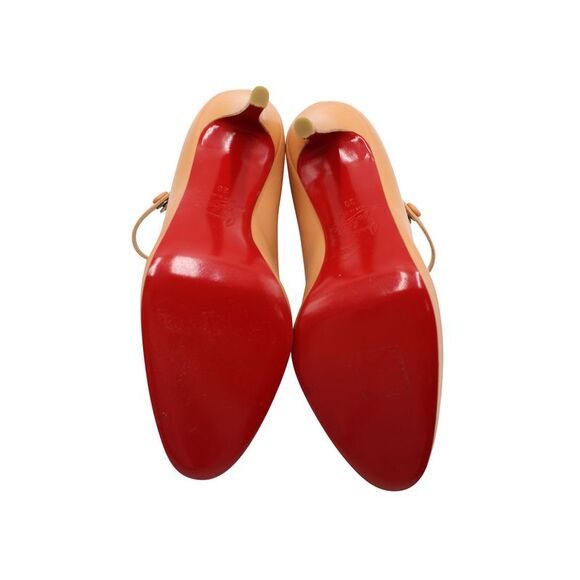 Christian Louboutin Guidolina 100 Mary Jane Pumps in Peach Nappa Leather - Picture 7 of 8